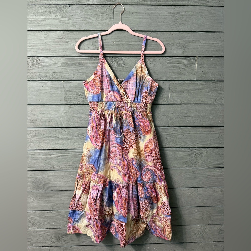 NWT Chaudry KC Anthropologie Leopard Paisley Watercolor Dress Sz M Spring Summer - Picture 9 of 16